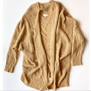 Lucky Brand long drop shoulder tan cardigan